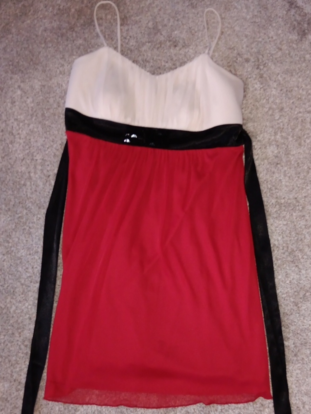 Sweet Storm Red, White and Black Spaghetti Strap Mini Dress